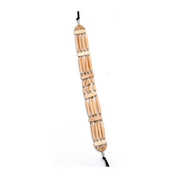Buffalo Bone 4 Line Choker Beaded Stone Tribal Native American Necklace - Picture 1 of 1
